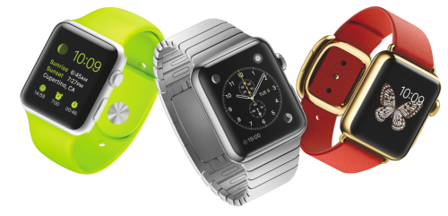 picture of the three apple watches that will be released in early 2015