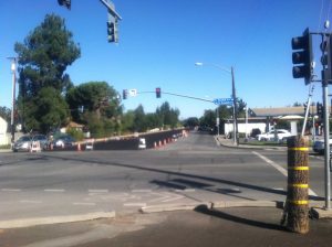 A significant portion of Foothill Road is currently coned off due to Cupertino’s road maintenance project. Since last week, Cupertino has been afflicted with traffic and gridlocks due to of ongoing construction. Photo by Jady Wei. 