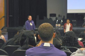 Representatives from fifth period classes attend legislative council meetings and listen as Assistant principal Mike White informs them about upcoming events.