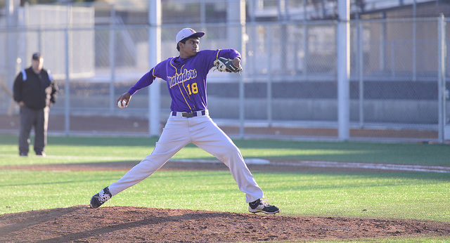 Sophomore Surya Kumaraguru pitches into the sixth inning. Surya didn't give up any runs in the top of the sixth, and the Matadors were able to catch up in the bottom of the inning. Photo by Pranav Iyer