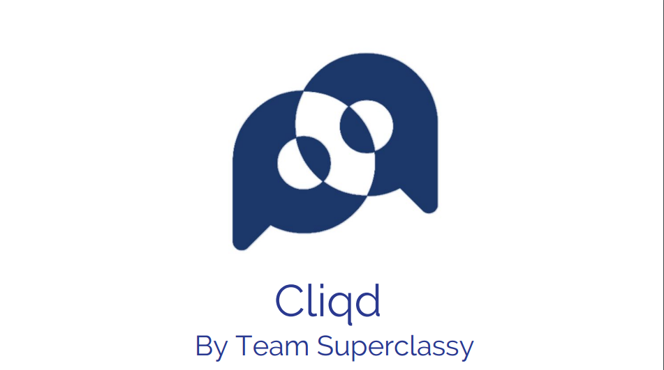 The logo and cover of Karra's business plan for her app Cliqd
